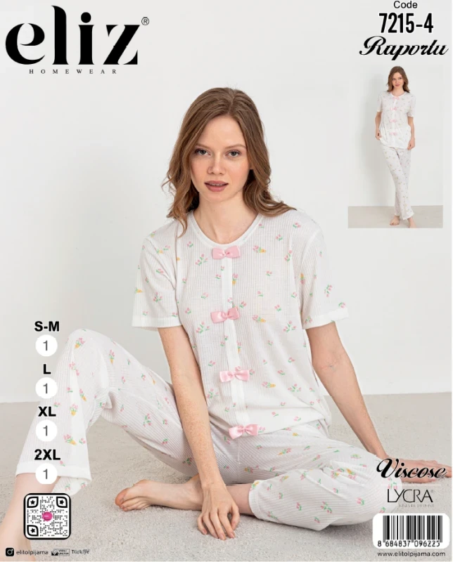 ELİZ 7215-4 PAPYONLU PİJAMA TAKIMI