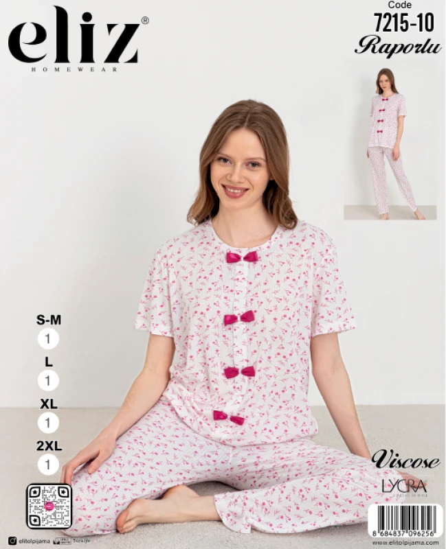 ELIZ 7215-10 BOWTIE PAJAMA SET