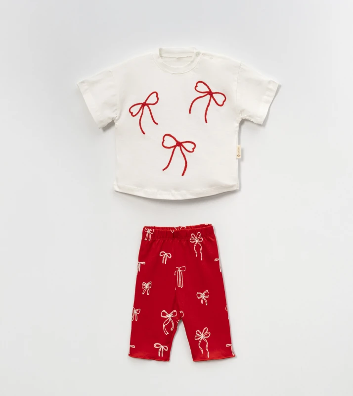 VOVİDO 3114 FİYONK NAKIŞLI İKİLİ TAKIM FUŞYA