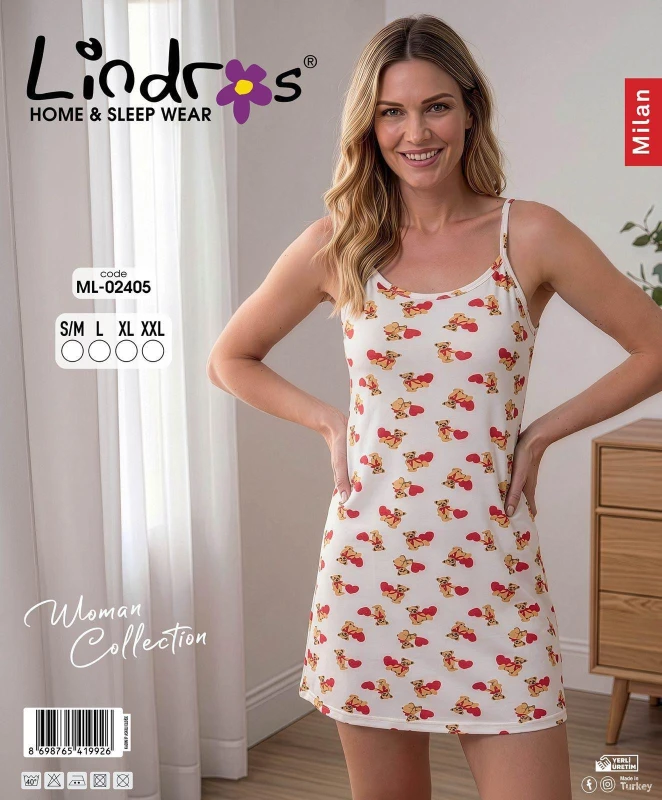 LİNDROS 02405 ELBİSE BEYAZ KELEBEK 