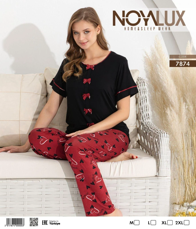 NOYA 7874 FİYONKLU PİJAMA TAKIMI