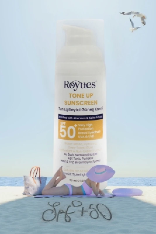كريم حماية من الشمس مجدد ومعادل للون البشرة من ROYUES بعامل حماية من الشمس SPF50+ لإصلاح حاجز البشرة، مرطب، 50 مل