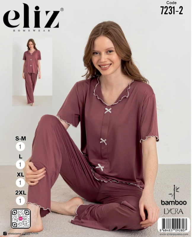 ELİZ 7231-2 WOMEN'S BOW-TIME PAJAMA SET