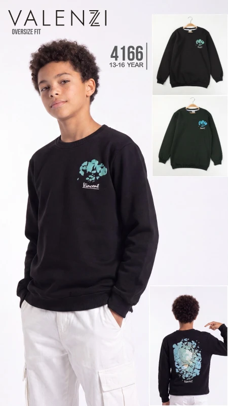 VALENZİ 4166 VİNCENT BASKILI ERKEK ÇOCUK SWEATSHIRT – 13-16 YAŞ