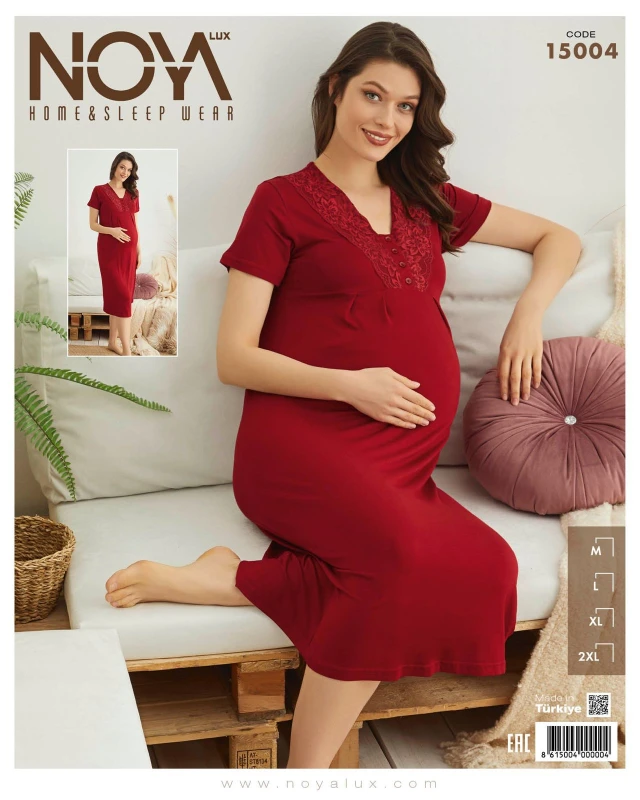 NOYA 15004  HAMİLE DANTELLİ GECELİK