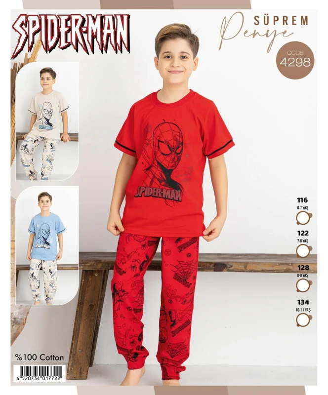 TARIK 4298 SPİDERMAN KISA KOL MAVİ 6-11 YAŞ