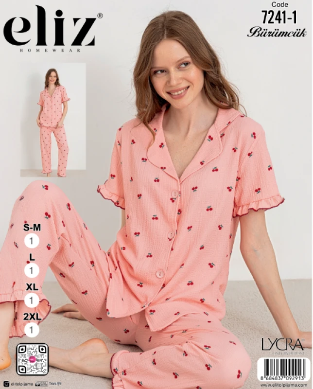 ELİZ 7241-1 WOMEN'S BUTTONED PAJAMA SET