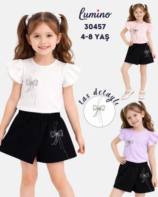 LUMİNO 30457 TAŞ FİY. ŞORT ETEK 2Lİ TK LİLA 4-8 YA
