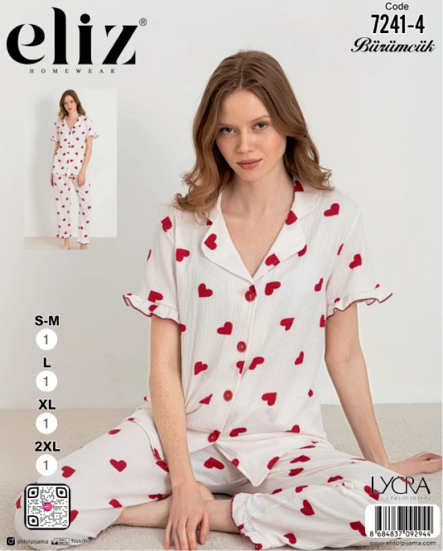 ELİZ 7241-4 WOMEN'S BUTTONED PAJAMA SET