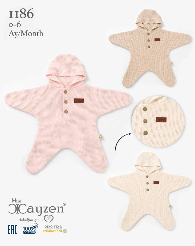 CAYZEN 1186 YILDIZLI BEBEK TULUMU 0-6 AY