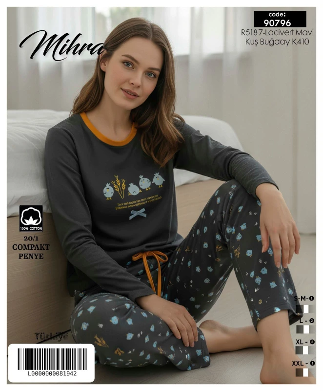MİHRA 90796 R5187 20/1 PAMUK BASKILI BESİC
