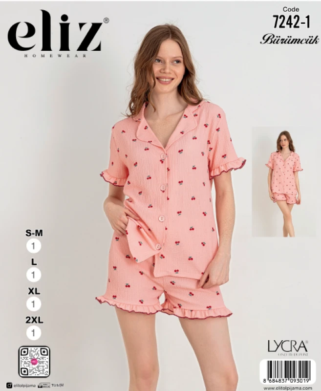 ELİZ 7242-1 WOMEN'S BUTTONED SHORTS SET