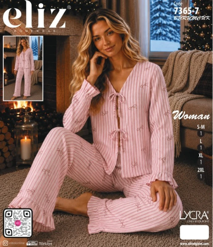 ELİZ 7365-7 BÜRÜMCÜK SABAHLIKLI PİJAMA TAKIMI