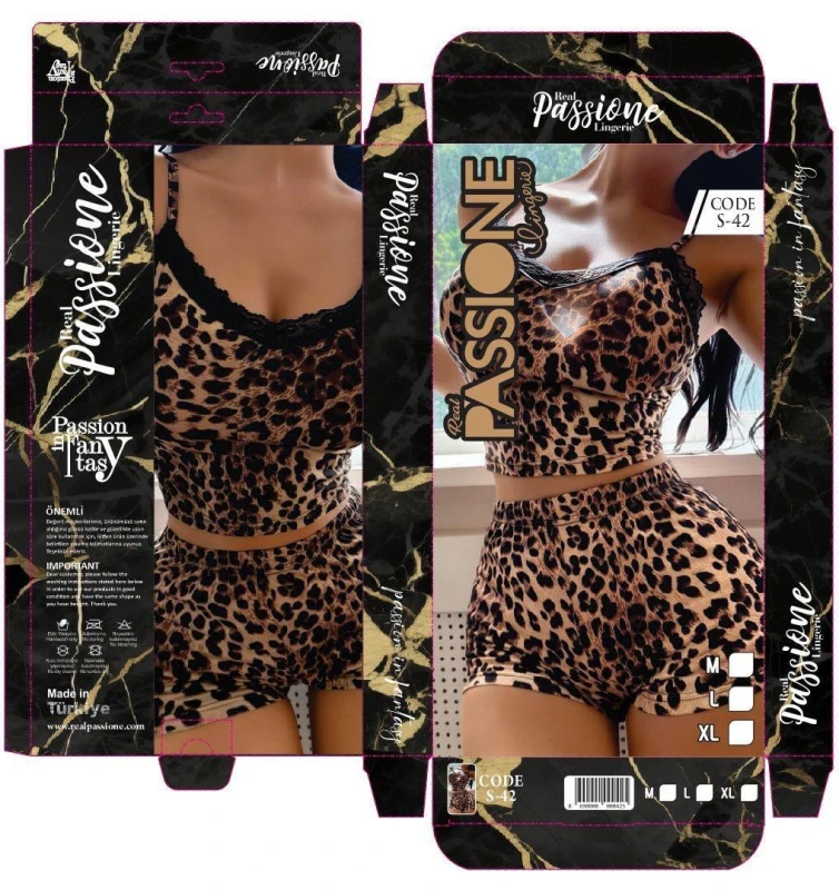 PASSIONE S-42 DESENLİ SORT LEOPAR L