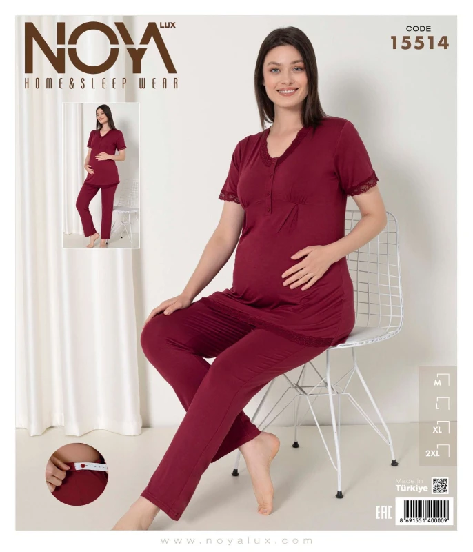 NOYALUX 15514 PAJAMA SET Claret Red