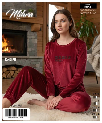 MİHRA 13164 R4888 KADİFE KOL ETEK REÇME PAÇA LASTİKLİ TAKIM