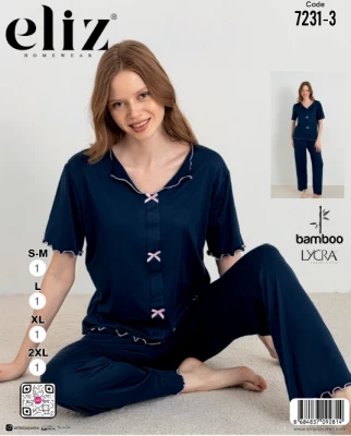 ELİZ 7231-3 WOMEN'S BOW-TIME PAJAMA SET