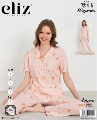 ELİZ 7214-5 DÜĞMELİ PİJAMA TAKIMI