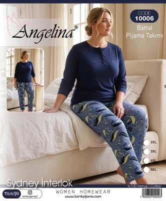 TARIK ANGELİNA 10006 SYDNEY BAYAN BATTAL İNTERLOK PİJAMA TAKIMI 2XL-5XL
