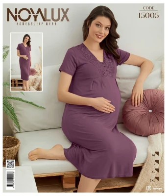 NOYA 15005 VİOLET HAMİLE GECELİK – M-2XL