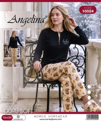 TARIK ANGELİNA 10024 DURU SOFT BAYAN PİJAMA TAKIMI SİYAH S-XXL