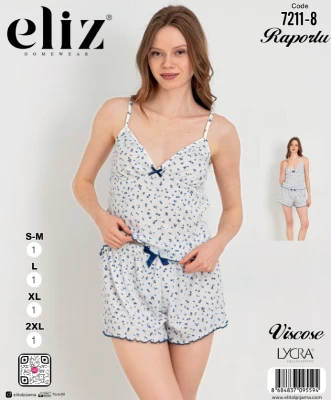 ELİZ 7211-8 İP ASKILI ŞORT TAKIM