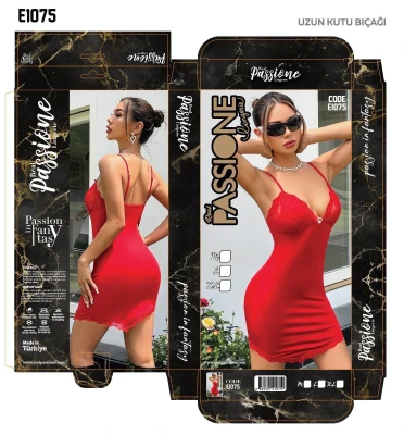 PASSİONE E1075 FANTEZİ GECE KIYAFETİ KIRMIZI