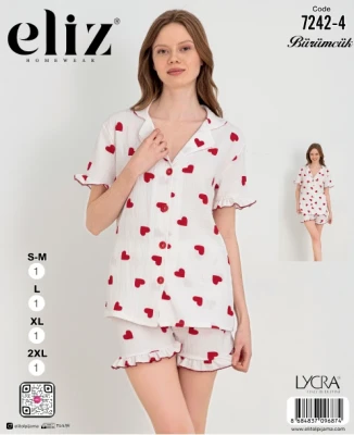 ELİZ 7242-4 KADIN DÜĞMELİ ŞORT TAKIM
