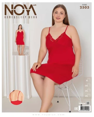 NOYA 2503 BİG İP ASKILI GECELİK KIRMIZI