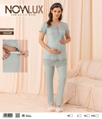 NOYALUX 15539 MATERNITY PAJAMA SET GREEN