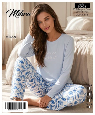 MİHRA 50902 R5111 MİLAN BASIC TAKIM BEYAZ-SAKS MAVİ