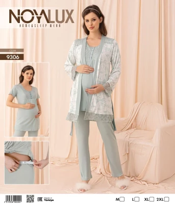 NOYALUX 9306 HAMİLE PİJAMA TAKIM YESİL