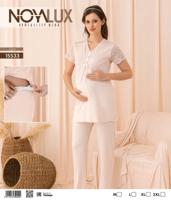 NOYALUX 15533 PİJAMA TAKIMI EKRU