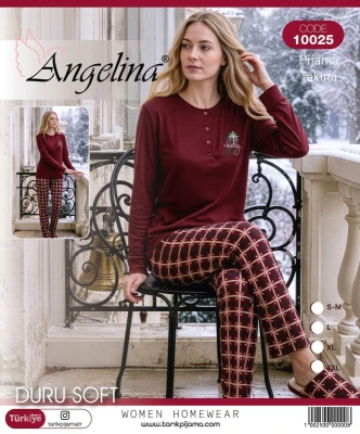 TARIK ANGELİNA 10025 DURU SOFT BAYAN PİJAMA TAKIMI BORDO S-XXL