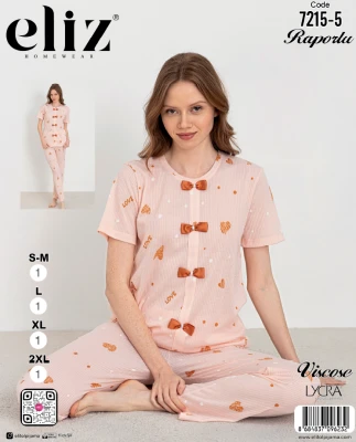 ELİZ 7215-5 BOWTIE PAJAMA SET
