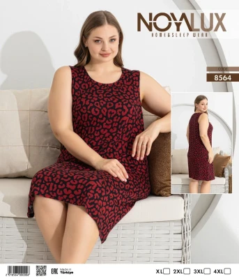 NOYA 8564 GENİŞ ASKILI KADIN GECELİK BORDO