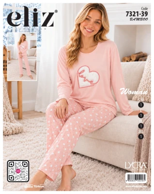 ELİZ 7321-39 MİLAN BASIC BAMBU PİJAMA TAKIMI