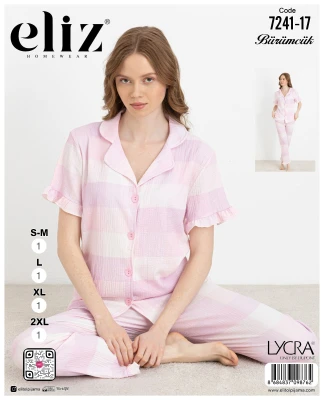 ELİZ 7241-17 BAYAN DÜĞMELİ PİJAMA TAKIM