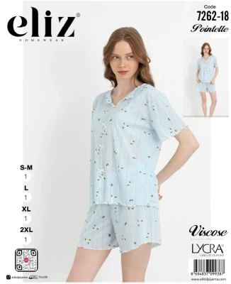 ELİZ 7262-18 FİYONKLU ŞORT TAKIM AÇIK MAVİ