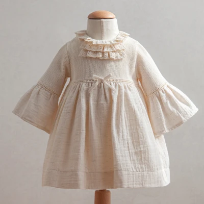 TONGS 3898 ELBİSE EKRU