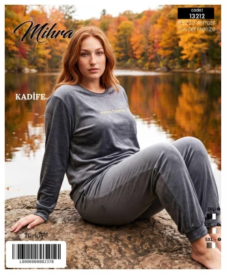 MİHRA 13212 R5223 KADİFE BATTAL PAÇA MANŞETLİ KOL