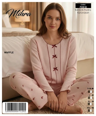 MİHRA 70931 R4102 WAFFLE FİYONKLU BEYBİ OVERLOKLU TAKIM