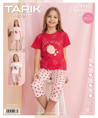 TARIK 6525 CİLEK PANO BASKILI KAPRİ KIRMIZI 11-16Y
