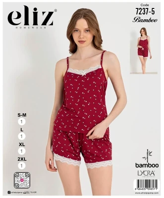 ELİZ 7237-5 İP ASKILI ŞORT TAKIM BORDO