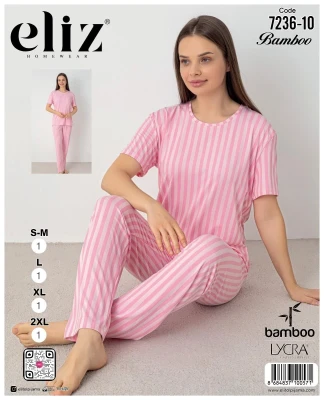 ELİZ 7236-10 BAMBOO BASİC PİJAMA TAKIMI PEMBE S-XXL