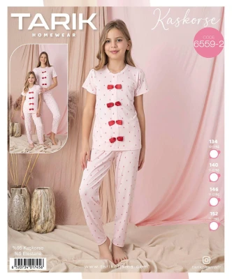 TARIK 6559-2 PEMBE ÇİÇEK KAŞKORSE KISA KOL PEMBE 1