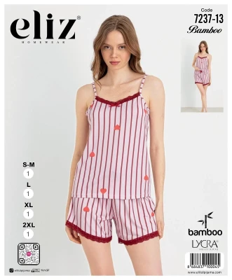 ELİZ 7237-13 İP ASKILI ŞORT TAKIM BEYAZ