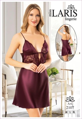 MİSS LARİS 2107 SATEN GECELİK MÜRDÜM