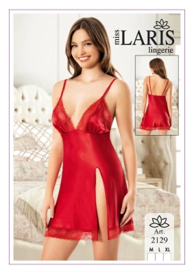 MİSS LARİS 2129 SATEN GECELİK KIRMIZI
