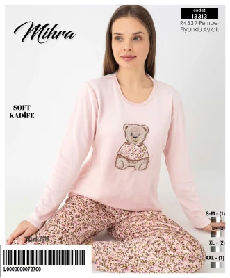 MİHRA 13313 R4337 KADİFE UZUN KOL ALT UZUN PAÇA REÇME TAKIM